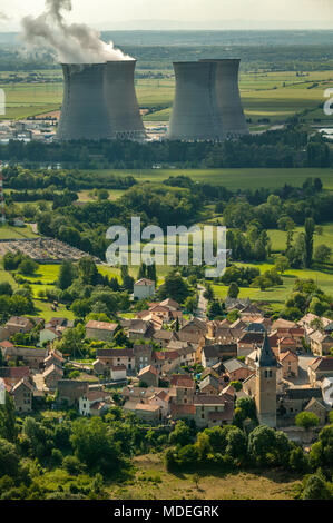 Francia, centrale nucleare planta ar ares sur Amby, Saint-Vulbas, Bugey, Francia Foto Stock