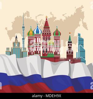 Russia poster di viaggio Illustrazione Vettoriale