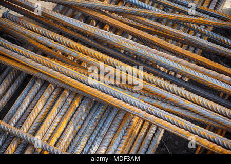 Pila di costruzione di armatura. Close up. Foto Stock