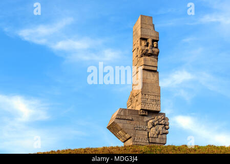 GDANSK WESTERPLATTE, Polonia - 15 Aprile 2017: Westerplatte monumento in memoria del polacco difensori della costa all'inizio della II Guerra Mondiale in Foto Stock