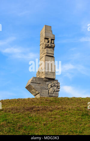 GDANSK WESTERPLATTE, Polonia - 15 Aprile 2017: Westerplatte monumento in memoria del polacco difensori della costa all'inizio della II Guerra Mondiale in Foto Stock