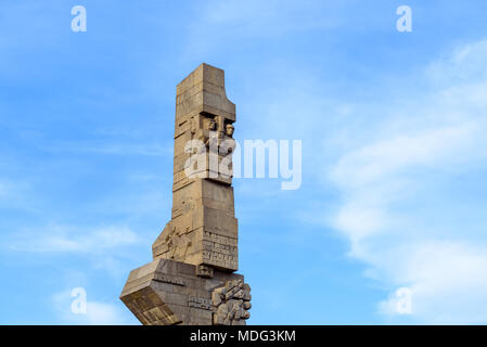 GDANSK WESTERPLATTE, Polonia - 15 Aprile 2017: Westerplatte monumento in memoria del polacco difensori della costa all'inizio della II Guerra Mondiale in Foto Stock