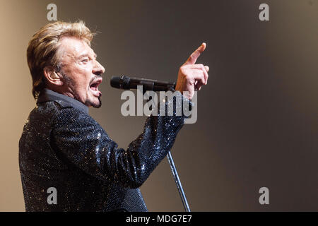 Nancy (Francia nord-orientale): Johnny Hallyday in concerto presso la sala concerti Zenith Foto Stock