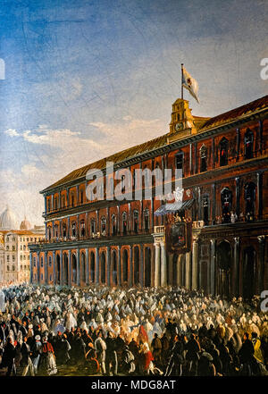 Pasquale Mattej - Pio IX benedice il popolo dal Royal Palace - 1849 Foto Stock