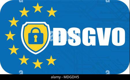 Generale della protezione dei dati il regolamento tedesco mutazione. DSGVO Illustrazione Vettoriale