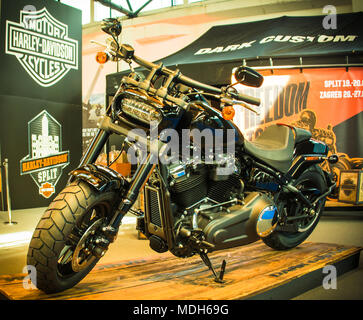 Harley Davidson in Zagreb Auto Show, aprile 2018 Foto Stock