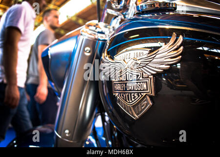 Harley Davidson in Zagreb Auto Show, aprile 2018 Foto Stock