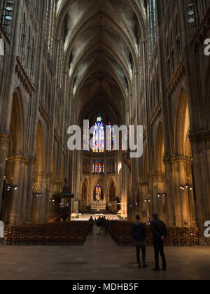 Navata principale della Cattedrale di Saint-Etienne, Metz Foto Stock