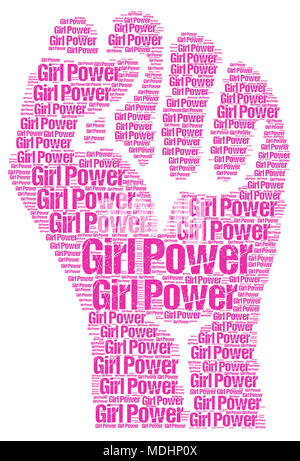 Girl power mano illustrazione Foto Stock