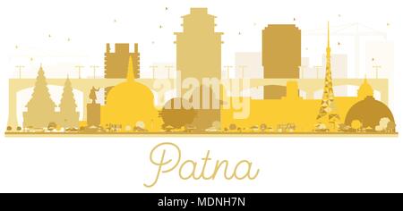 Patna India skyline della città Golden Silhouette. Illustrazione Vettoriale. Piatto semplice concetto per il turismo Presentazione, Banner, cartellone o sito Web. Illustrazione Vettoriale