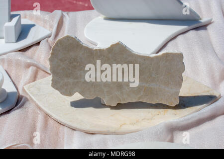 Mappa di Turchia tagliare delineato sulla pietra di marmo Foto Stock