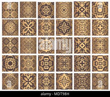 Golden Collezione di piastrelle Illustrazione Vettoriale