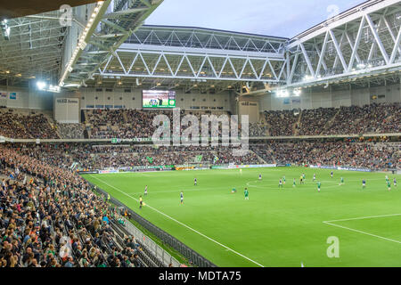 Tele2 arena è un multi-purpose stadium in sede di Stoccolma 32000 durante partite di calcio è la casa di Hammarby se e Djurgårdens SE. Foto Stock