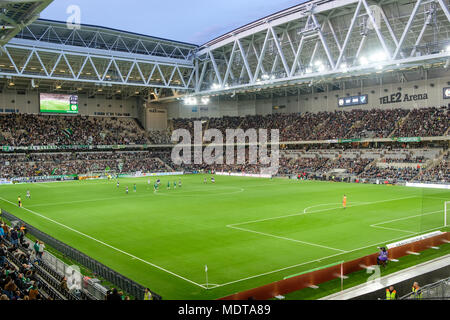 Tele2 arena è un multi-purpose stadium in sede di Stoccolma 32000 durante partite di calcio è la casa di Hammarby se e Djurgårdens SE. Foto Stock