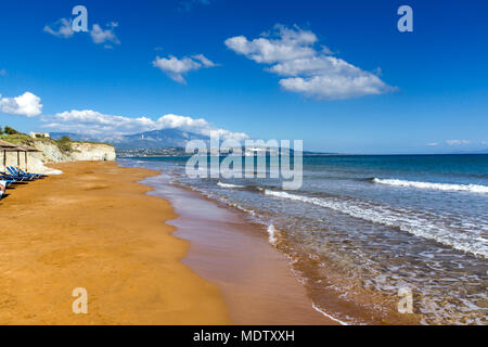 Amazing seascape di Xi Beach,spiaggia con sabbia rossa in CEFALLONIA, ISOLE IONIE, Grecia Foto Stock