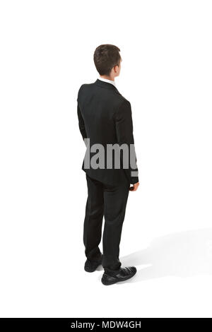 Vista posteriore di un imprenditore. Fiducioso professional in tuta Foto Stock