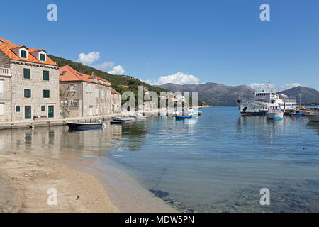 Sudurad, isola di Sipan, isole di Elafiti, Dalmazia, Croazia Foto Stock