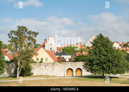 Il Parco Almedalen a Visby, Gotland, Svezia e Scandinavia. Foto Stock