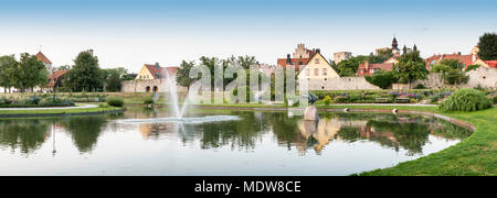 Stagno del Parco Almedalen a Visby, Gotland, Svezia e Scandinavia. Foto Stock