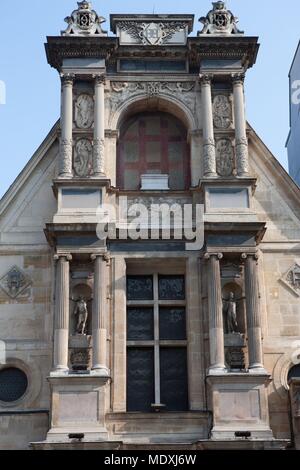 Parigi, rue Bonaparte, Ecole Nationale Superieure des Beaux-Arts (ENSBA), ex portico del Anett Castello, Foto Stock