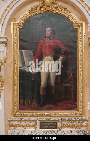 FranceParis, Palazzo della Legione d Onore, Gran Cancelliere della cabina (salon ofs Grands Chanceliers), il ritratto di Napoleone Bonaparte Primo Console, Foto Stock