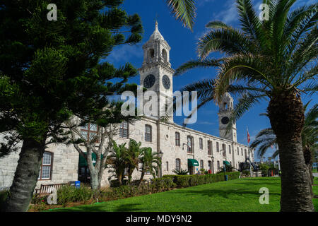 Clocktower presso il Royal Naval cantieri, Bermuda. Foto Stock