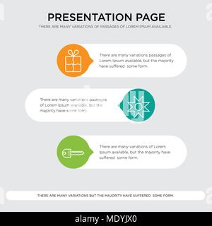 La chiave a stella, segnalibro presentazione modello di progettazione in arancione, verde e giallo con colori orizzontali e forme arrotondate Illustrazione Vettoriale