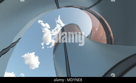 Rendering 3D'Architettura Contemporanea Foto Stock