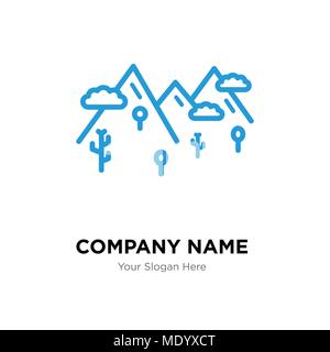 Montagne company Logo design template, business corporate icona vettore Illustrazione Vettoriale