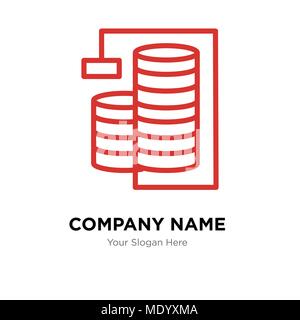 Analisi di database company Logo design template, business corporate icona vettore Illustrazione Vettoriale