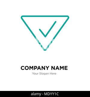 Segno di spunta company Logo design template, business corporate icona vettore Illustrazione Vettoriale