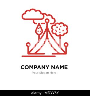 Tenda company Logo design template, business corporate icona vettore Illustrazione Vettoriale