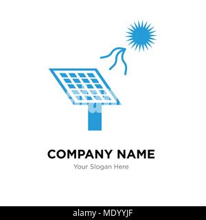 Solar Battery Company logo design template, business corporate icona vettore Illustrazione Vettoriale