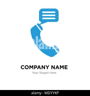 Parla al telefono auricolare company Logo design template, business corporate icona vettore Illustrazione Vettoriale