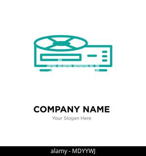 Registratore video company Logo design template, business corporate icona vettore Illustrazione Vettoriale