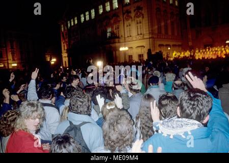 La Cecoslovacchia, Praga, Dicembre 29, 1989. Vaclav Havel è stato rieletto come Presidente della Repubblica ceca Foto Stock