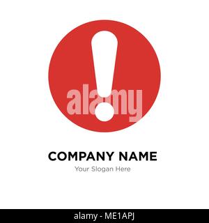Esclamazione company Logo design template, business corporate icona vettore Illustrazione Vettoriale