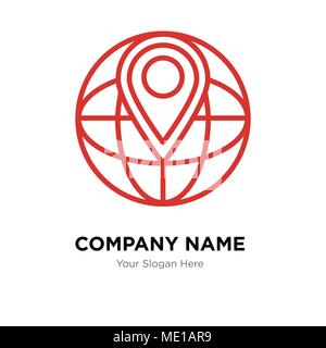 Segnaposto mondiale company Logo design template, business corporate icona vettore Illustrazione Vettoriale