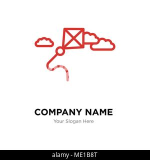 Kite company Logo design template, business corporate icona vettore Illustrazione Vettoriale