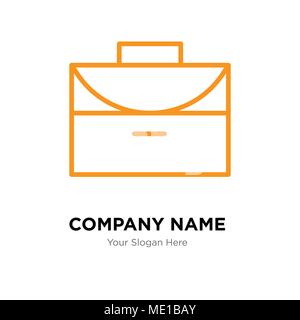 Valigetta di Office Company logo design template, business corporate icona vettore Illustrazione Vettoriale