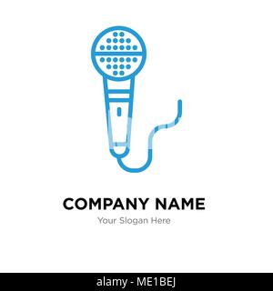 Microfono company Logo design template, business corporate icona vettore Illustrazione Vettoriale