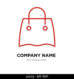 Riutilizzabile shopping bag company Logo design template, business corporate icona vettore Illustrazione Vettoriale