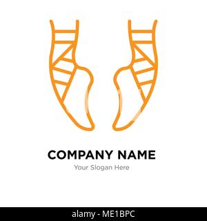 Ballet company Logo design template, business corporate icona vettore Illustrazione Vettoriale