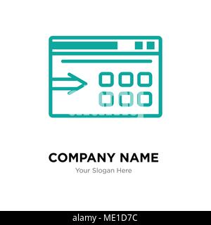 Esportazione di dati con una freccia company Logo design template, business corporate icona vettore Illustrazione Vettoriale