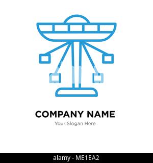 Giostra company Logo design template, business corporate icona vettore Illustrazione Vettoriale