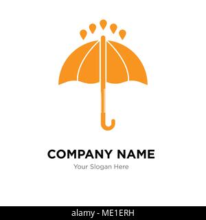 Nero ombrello aperto company Logo design template, business corporate icona vettore Illustrazione Vettoriale