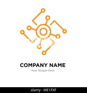 Cpu company Logo design template, business corporate icona vettore Illustrazione Vettoriale