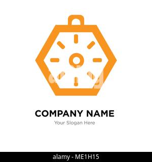 Localizzazione di strumento di orientamento della bussola con punti cardinali company Logo design template, business corporate icona vettore Illustrazione Vettoriale