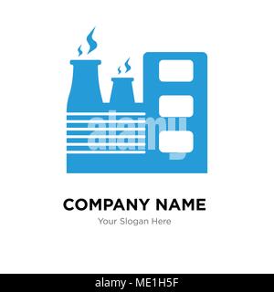 Factory company Logo design template, business corporate icona vettore Illustrazione Vettoriale