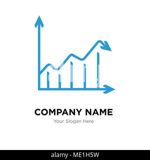 Freccia analytc company Logo design template, business corporate icona vettore Illustrazione Vettoriale